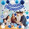 Blue Happy Birthday Party Decorations – 41-Piece Set with Banner, Backdrop, Balloons, Garland, Honeycomb Balls & Hanging Swirls (Blue)